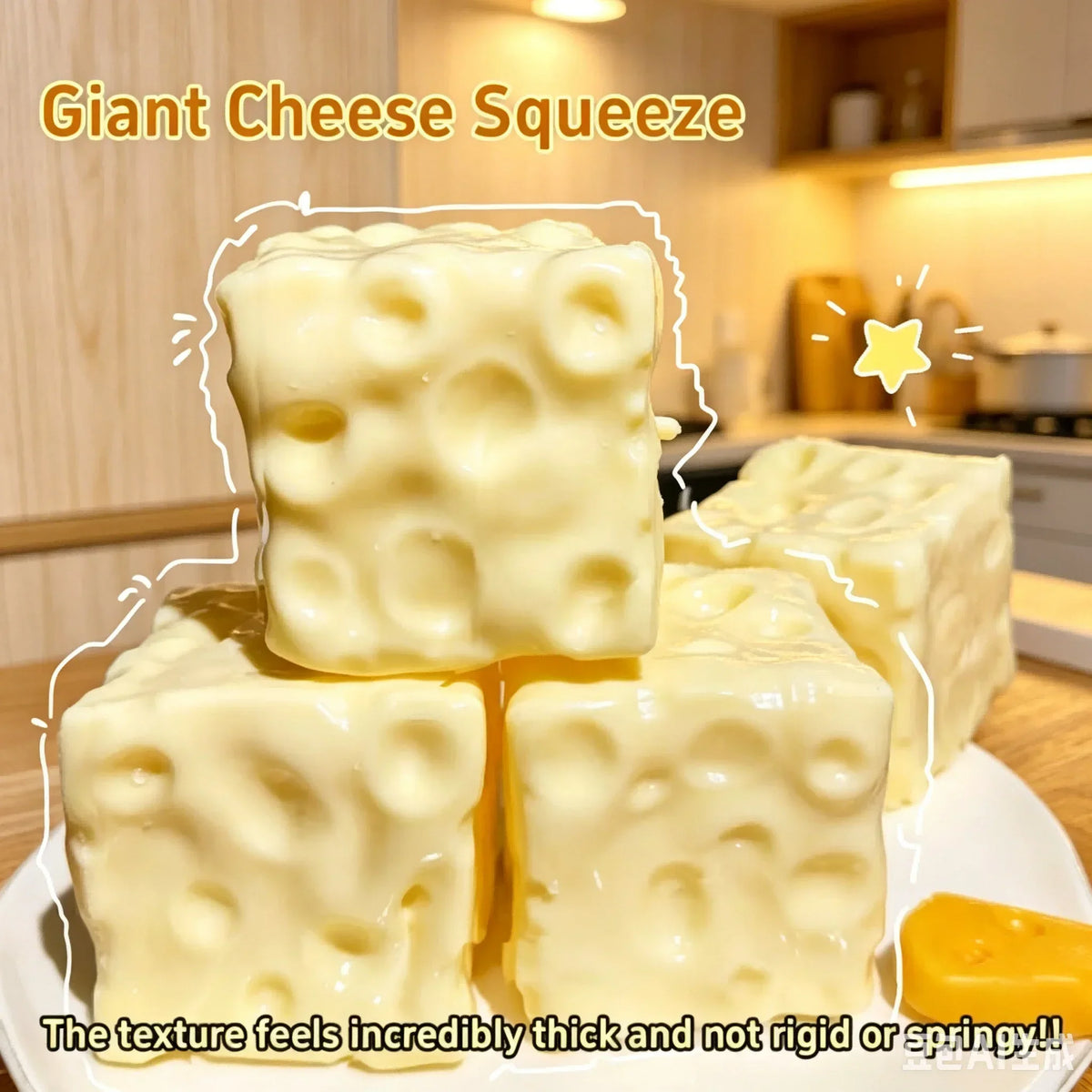 Giant Cheese Squishy | Gel-Filled Slow Rise Stress Relief Toy