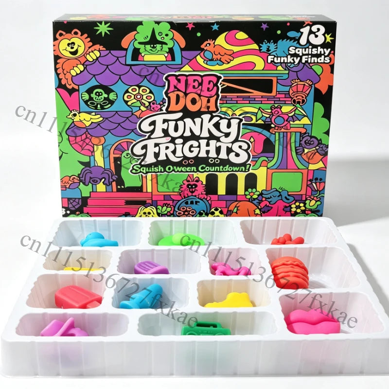 NeeDoh Squishy Toys 13 Days Countdown Calendar Advent Box Stress Relief Fidget Toys Sensory Blind Box Party Favors Gift