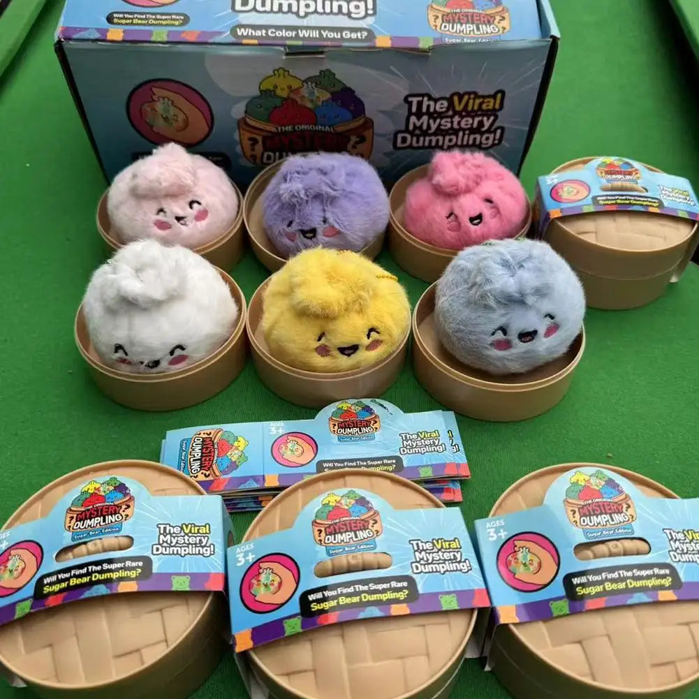 1/12pcs Cute Stuffed Buns Plush Toys Decompression Kneading Music Keychains Toys Blind Boxes Ornaments Gifts Random Color