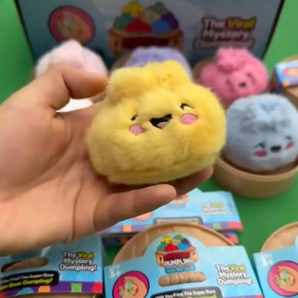 1/12pcs Cute Stuffed Buns Plush Toys Decompression Kneading Music Keychains Toys Blind Boxes Ornaments Gifts Random Color