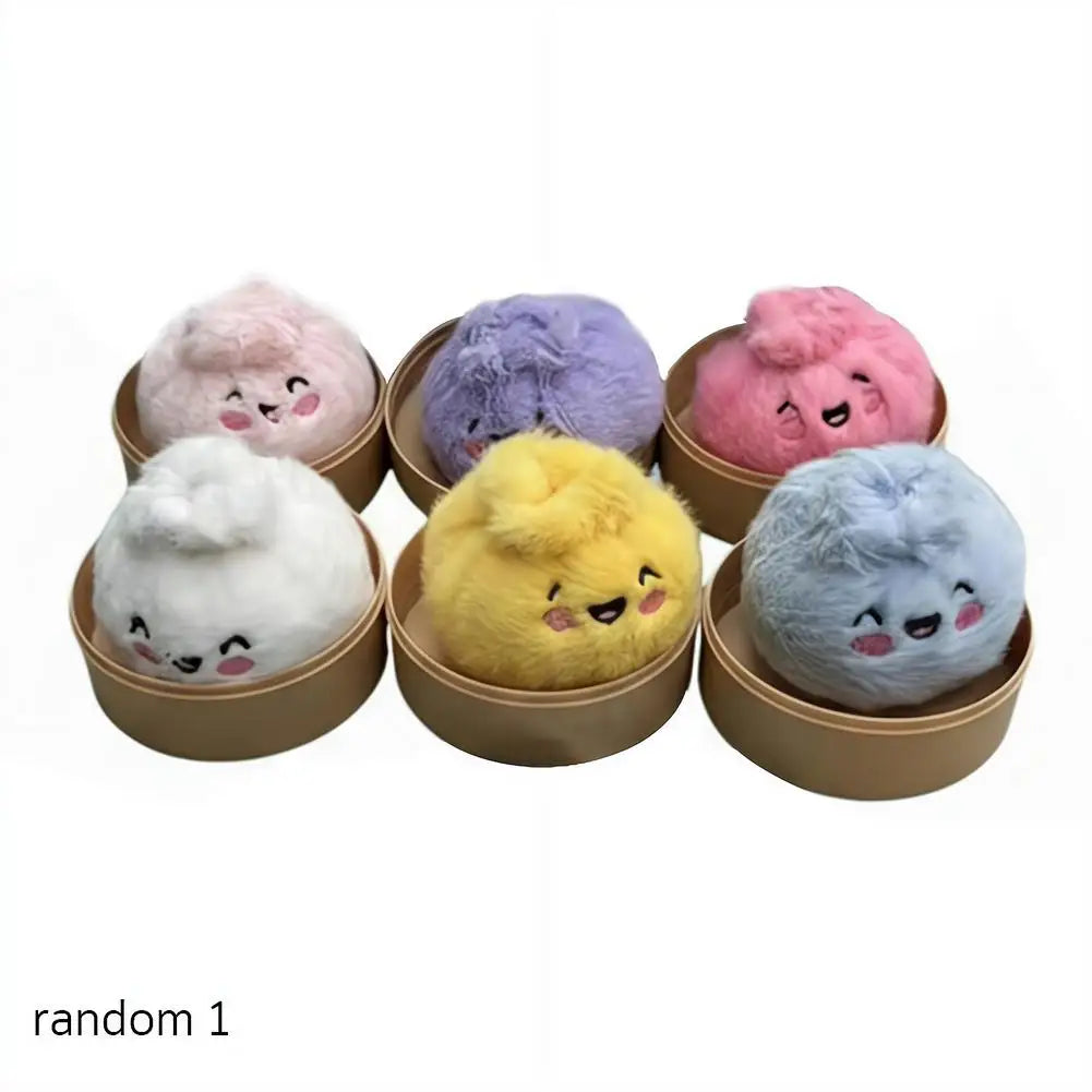 1/12pcs Cute Stuffed Buns Plush Toys Decompression Kneading Music Keychains Toys Blind Boxes Ornaments Gifts Random Color