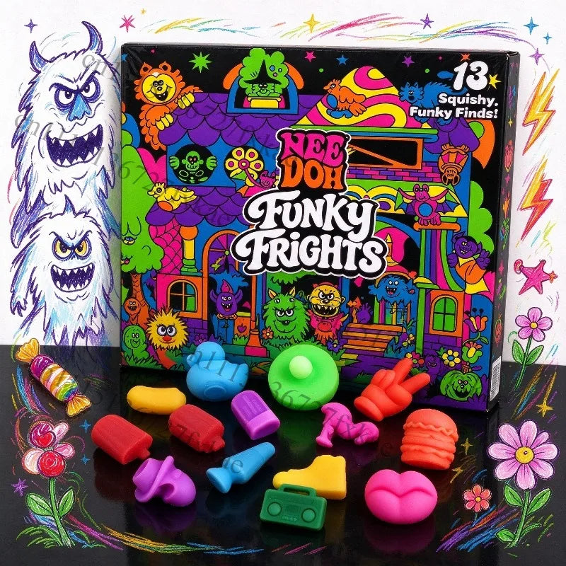 NeeDoh Squishy Toys 13 Days Countdown Calendar Advent Box Stress Relief Fidget Toys Sensory Blind Box Party Favors Gift
