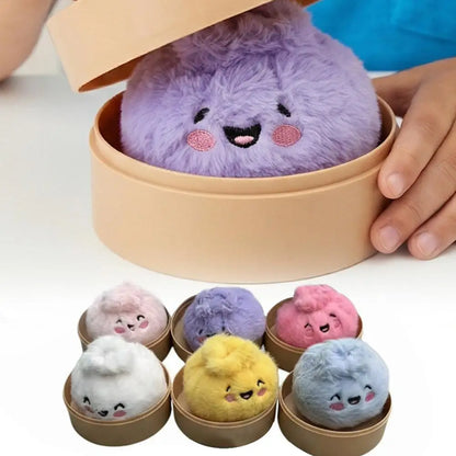 1/12pcs Cute Stuffed Buns Plush Toys Decompression Kneading Music Keychains Toys Blind Boxes Ornaments Gifts Random Color