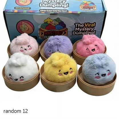 1/12pcs Cute Stuffed Buns Plush Toys Decompression Kneading Music Keychains Toys Blind Boxes Ornaments Gifts Random Color