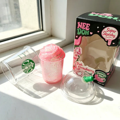 Cute Iced Coffee Cup Squishy Fidget Toy Colorful Squeeze Need Doh Stress Relief Toys Portable Mini Drink Cup Decompression Toy