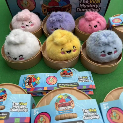 1/12pcs Cute Stuffed Buns Plush Toys Decompression Kneading Music Keychains Toys Blind Boxes Ornaments Gifts Random Color