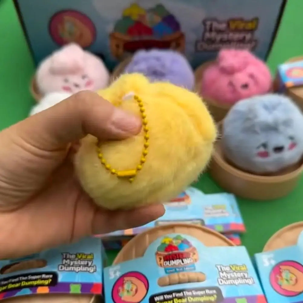 1/12pcs Cute Stuffed Buns Plush Toys Decompression Kneading Music Keychains Toys Blind Boxes Ornaments Gifts Random Color