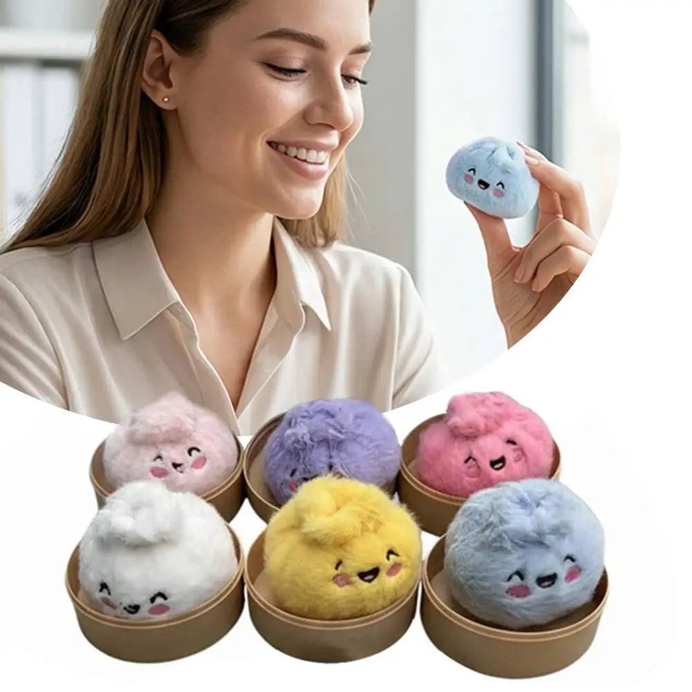 1/12pcs Cute Stuffed Buns Plush Toys Decompression Kneading Music Keychains Toys Blind Boxes Ornaments Gifts Random Color