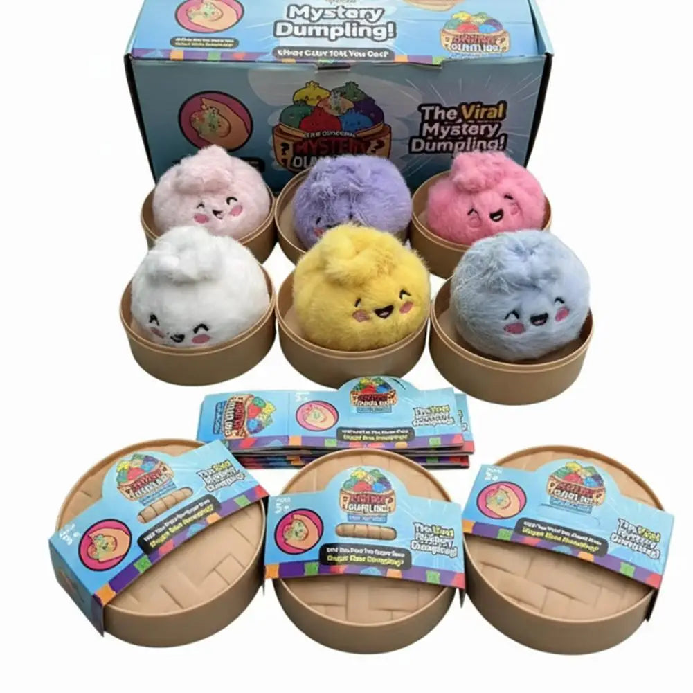 1/12pcs Cute Stuffed Buns Plush Toys Decompression Kneading Music Keychains Toys Blind Boxes Ornaments Gifts Random Color